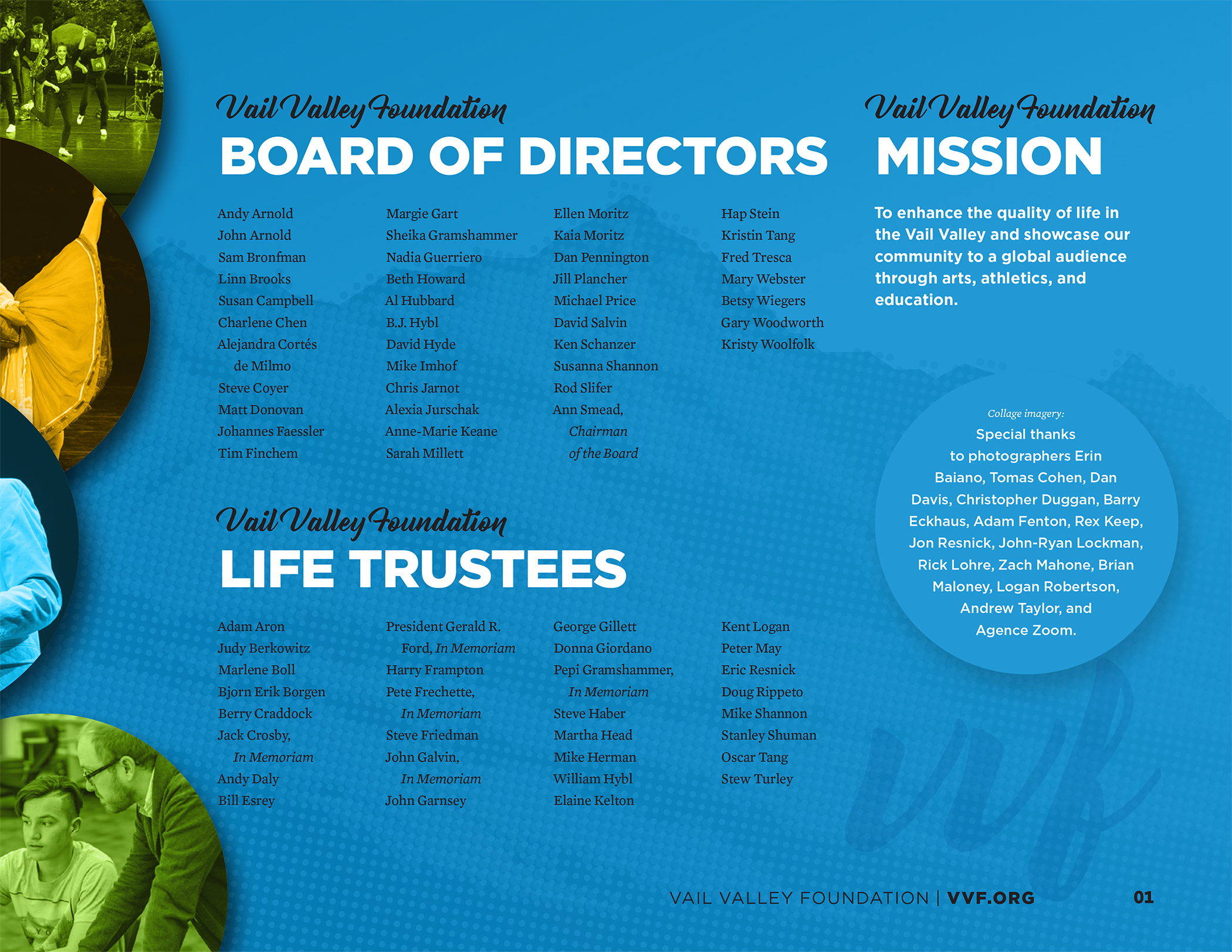 Vail Valley Foundation Board of Directors 2019
